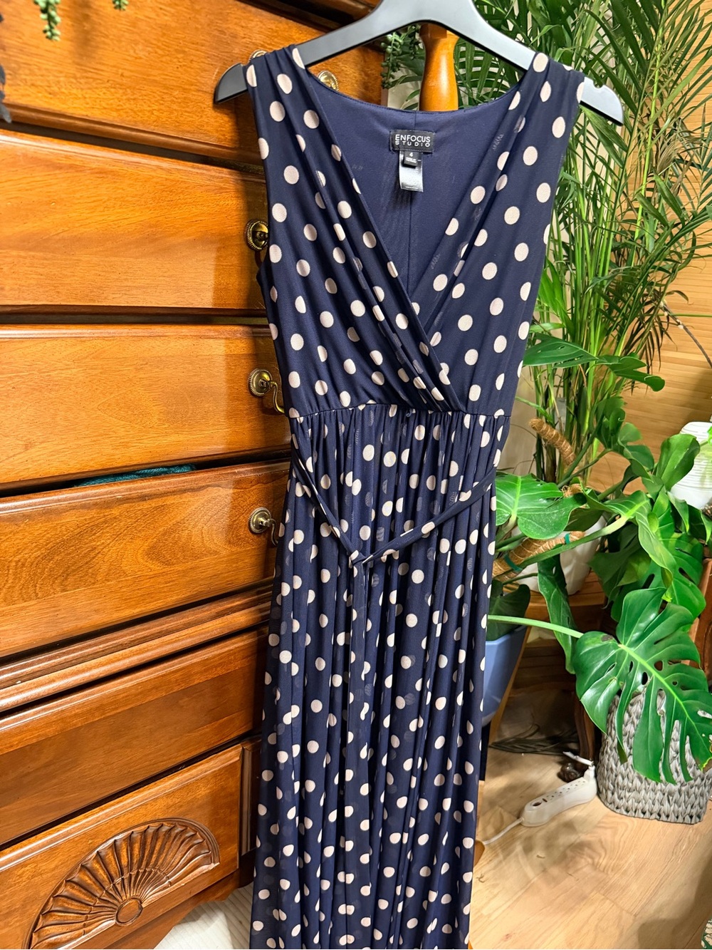 EnFocus Studios Polka Dot Sleeveless Maxi Dress -
